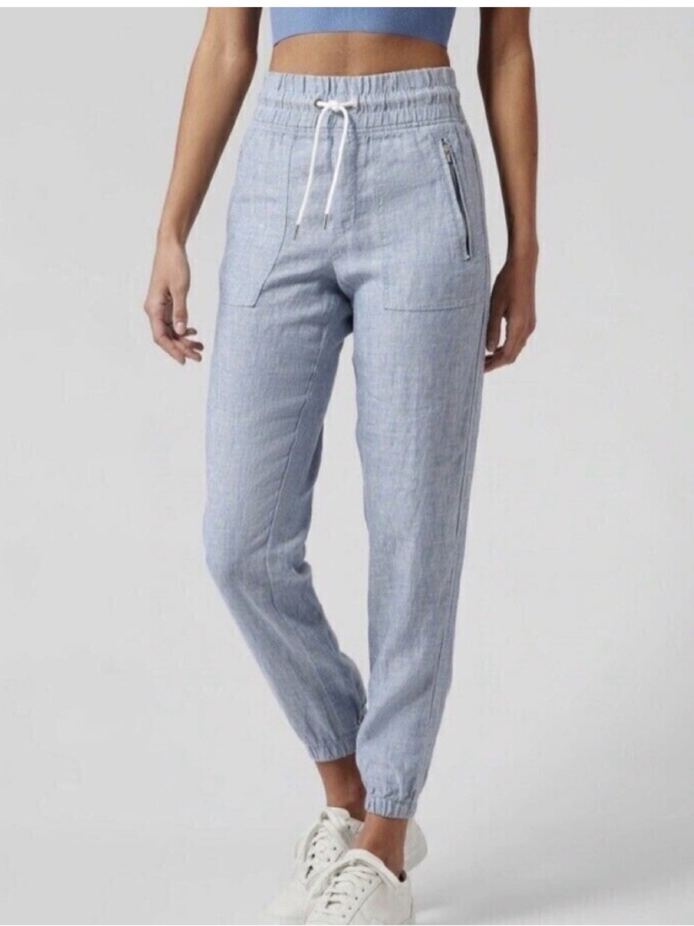 Athleta Cabo Linen Jogger - Blue Heather Size 6